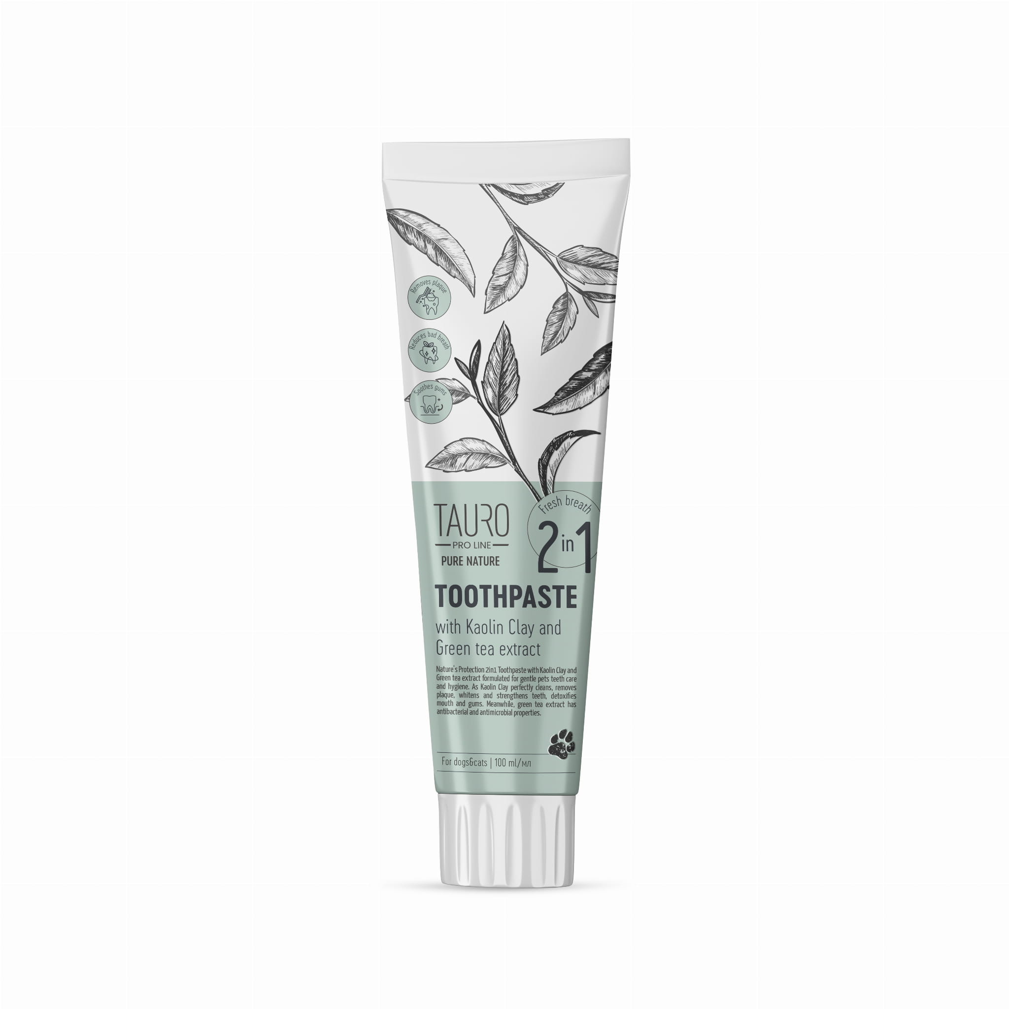 TPL Pure Nature Pasta do zębów z kaolinem i zieloną herbatą 100ml dla psów i kotów