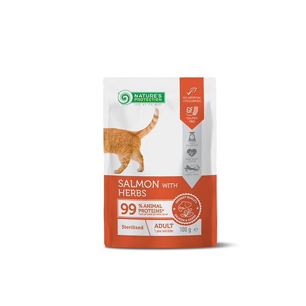 NP Sterilised Adult Cat with Salmon and Herbs  100 g