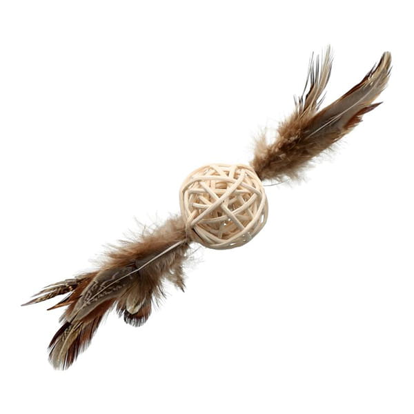 HIPPIE PET Zabawka dla kota, PIÓRKA Z KULKĄ, 14 cm