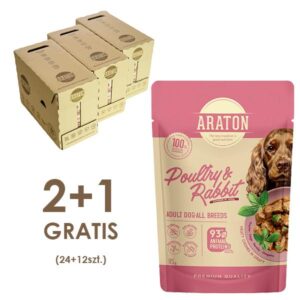 ARATON Adult Poultry and Rabbit, 85g sasz. 24szt.+12szt. GRATIS