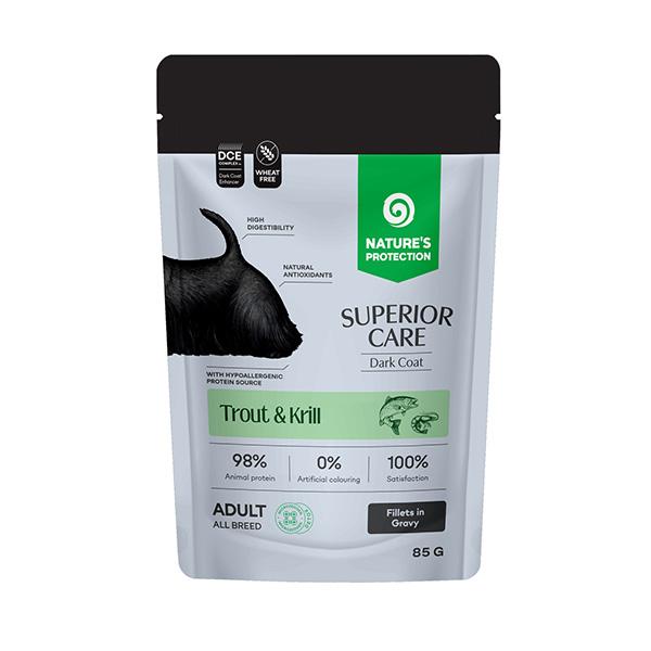 NP SUPERIOR CARE Dark Coat Grain Free Adult Trout and Krill, 85g sasz.